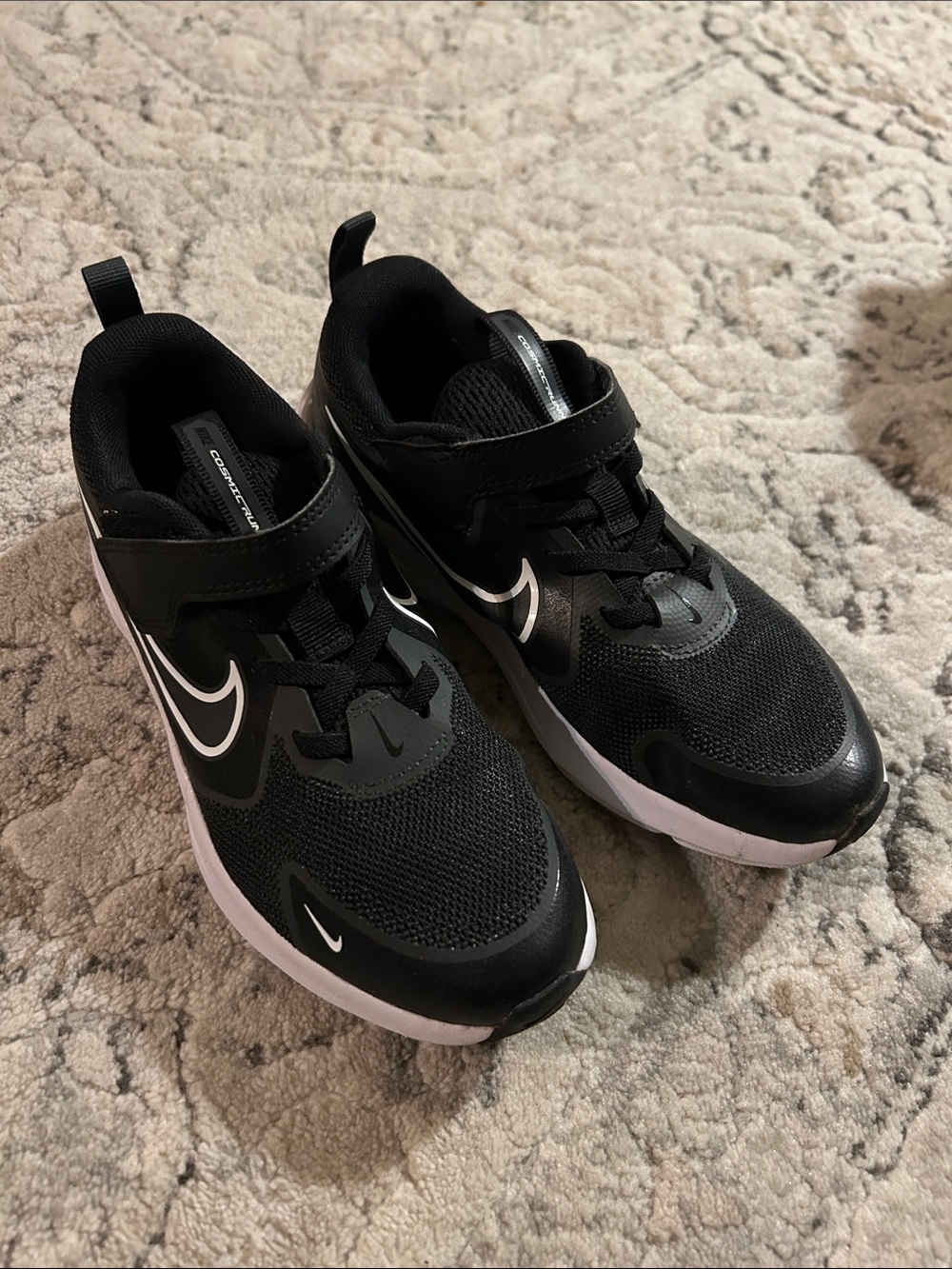Nike Kids Black and White Hook-and-Loop Sneakers